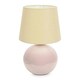 image 4 of ValueLights Bosco Natural Stone Globe Ceramic Table Lamp with Beige Fabric Tapered Lamp Shade and LED Bulb