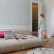 image 2 of Grandeco Maison Floral Trail Vinyl Textured Wallpaper - Blue - 10m x 53cm Blue