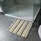 image 2 of Striped Chunky Bobble Shower Mat, Square Bath Mat - Green