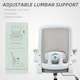 image 4 of HOMCOM Mesh Desk Chair with Tilt Function, Lumbar Support Grey