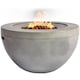 image 1 of MDA Designs TABITI Light Grey Gas Fire Pit for Garden & Patio Luxurious Eco-Stone Finish Outdoor Heater
