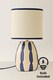 image 4 of ValueLights Brynn Navy Blue Painted Stripe Table Lamp & Bulb | Blue