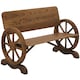 image 1 of Outsunny Wooden Garden Bench Outdoor Loveseat with High Back, Brown