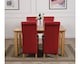 image 3 of Oslo 150 x 90 cm Medium Oak Dining Table and 4 Montana Leather Chairs | Red | Red