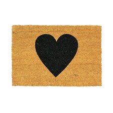 Nicola Spring Coir Door Mat - 60 x 40cm - Black Heart