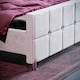 image 3 of Vida Designs Valentina 4ft6 Double Bed Fabric Upholstered, Light Grey Velvet, 135 x 190cm