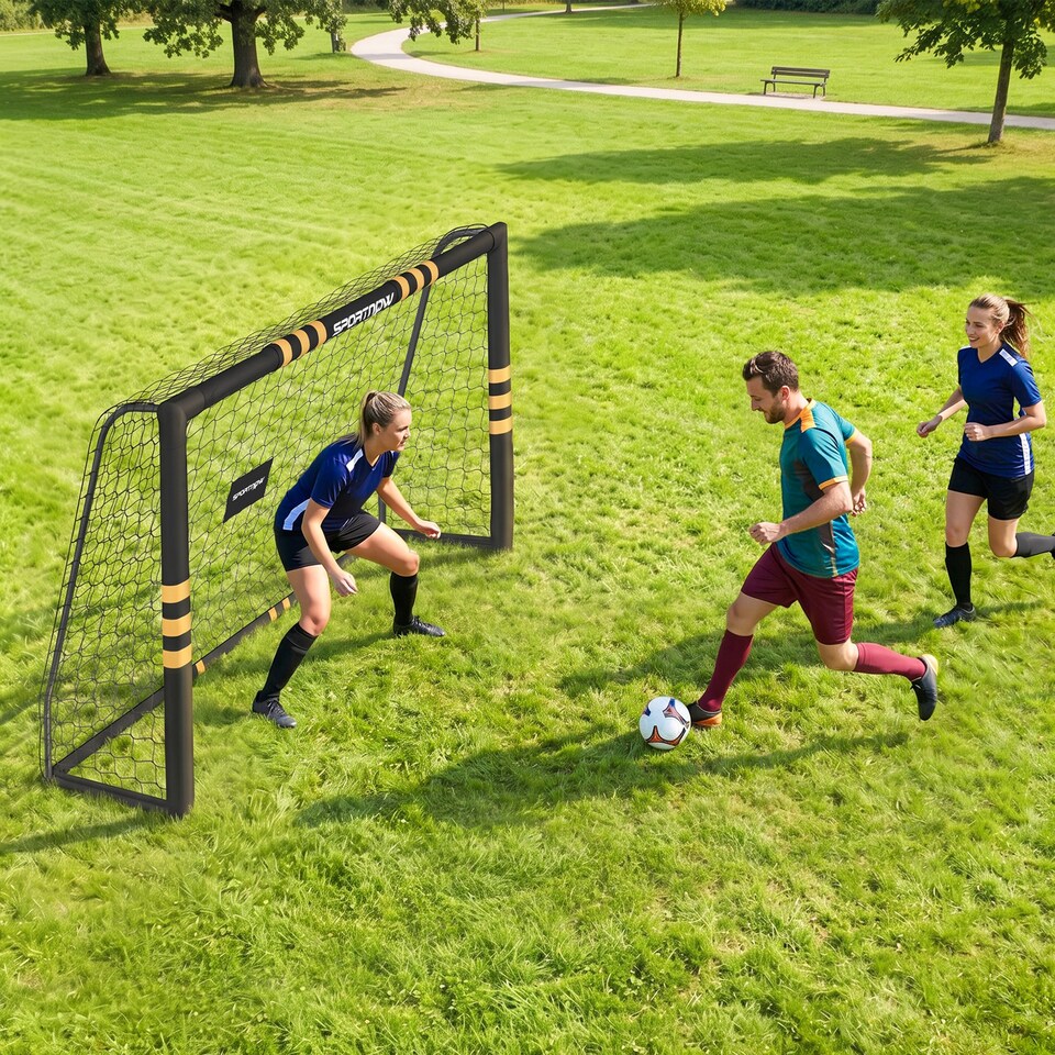 image 1 of SPORTNOW Football Goal, 8 x 5ft Portable Football Net with EPE Foam Padding