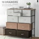 image 4 of HOMCOM Bedroom Chest of Drawers Fabric Dresser w/ Foldable Drawers Black