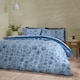 image 2 of Catherine Lansfield Zoukara Floral Reversible Duvet Cover Set | Blue | Double