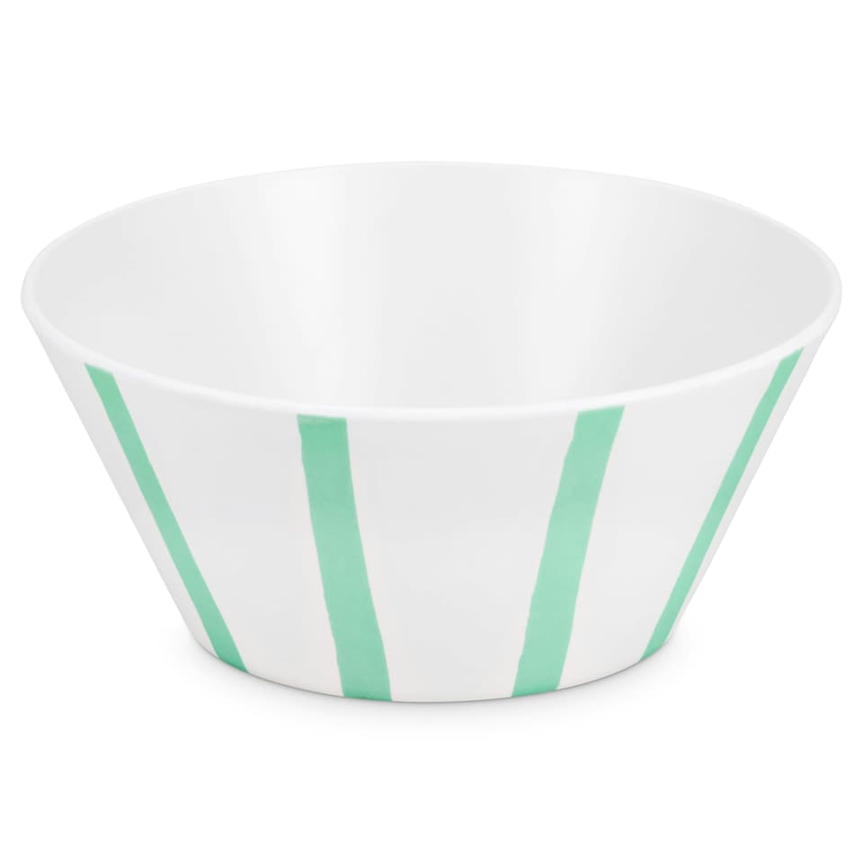 image 1 of Green Striped Bowls Set of 4 Recycled Plastic Set | Green | 4 Pack