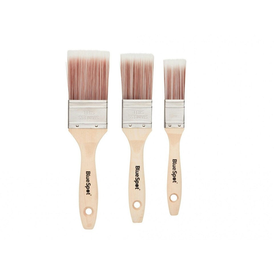 Bluespot Tools Synthetic Paint Brush Set, 3 Piece - Multi Colour - One Size