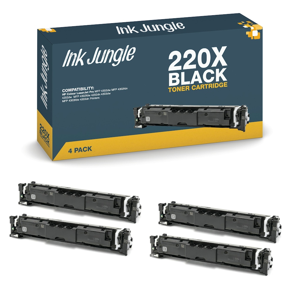 image 1 of 4x Compatible HP 220X Black Toner Cartridges Black