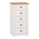 image 1 of Panama 5 Drawer Chest - L44 x W46 x H89.5 cm - White/Natural Wax