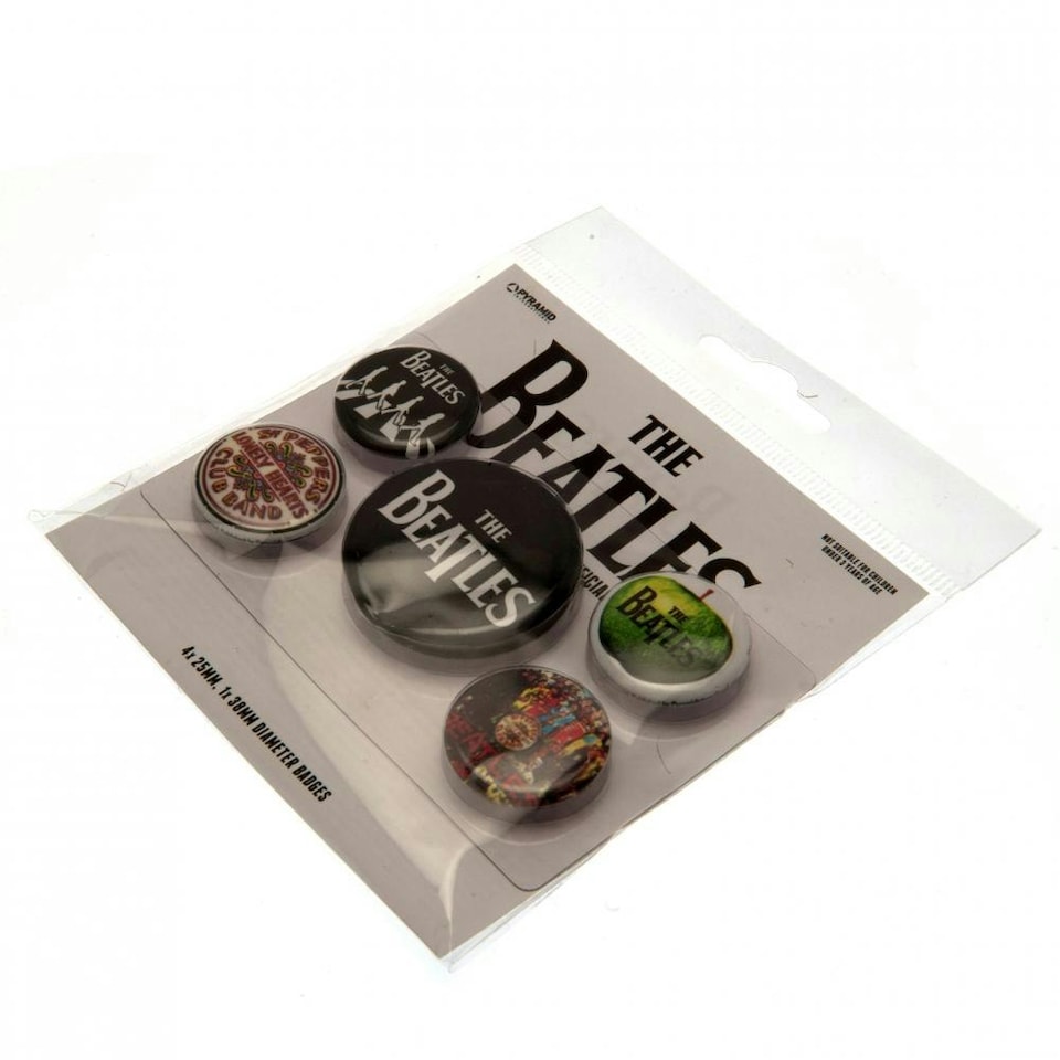 image 1 of The Beatles Button Badge Set - Multicoloured - One Size