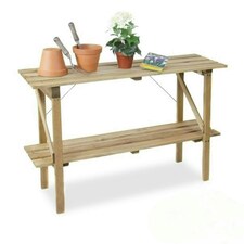 Primrose 2 Tier Easy Store Wooden Greenhouse Staging