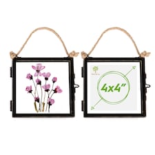 Nicola Spring Hanging Metal Photo Frames - 4" x 4" - Black - Pack of 2 | Black | Black | One Size
