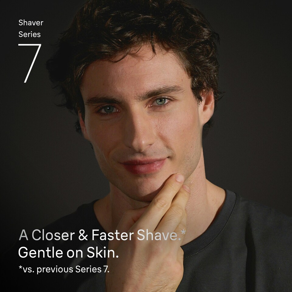 image 1 of Braun Electric Shaver, Series 7, With SmartCare Center, EasyClick Attachments, 72-C7650cc, Gold