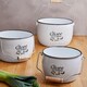 image 1 of Interiors By Premier Set of 3 Enamel Storage Pots, White Decorative Kitchen Canisters With Handles, Sturdy Storage Pots For Tools