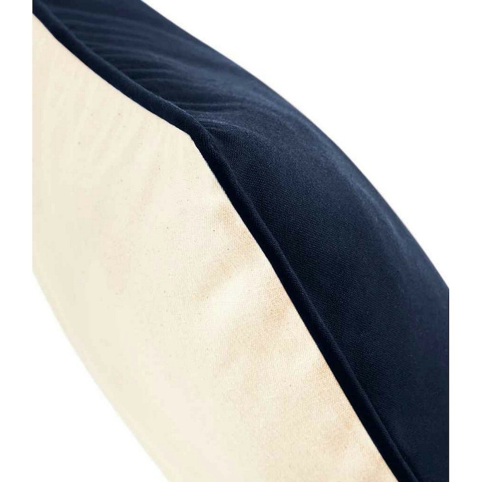 image 1 of Westford Mill Fairtrade Piped Cushion Cover - Natural/French Navy - One Size