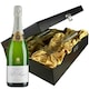 image 1 of Pol Roger Brut Reserve Champagne and Flutes in Wooden Hinged Presentation Box 75cl 12.5% abv