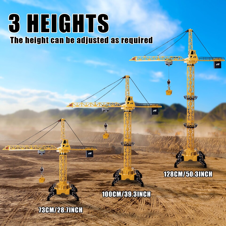 image 1 of Remote Control Crane Toy Construction Vehicles Educational RC Crane Toy for Kids