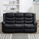image 7 of Seattle 3 Seater Electric High Back Bonded Leather Recliner Sofa (Black)