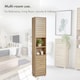 image 8 of VonHaus Chester Tall Bathroom Cabinet in Oak Effect