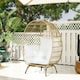 image 2 of Outsunny PE Rattan Egg Chair w/ Padded Cushions for Garden, Khaki