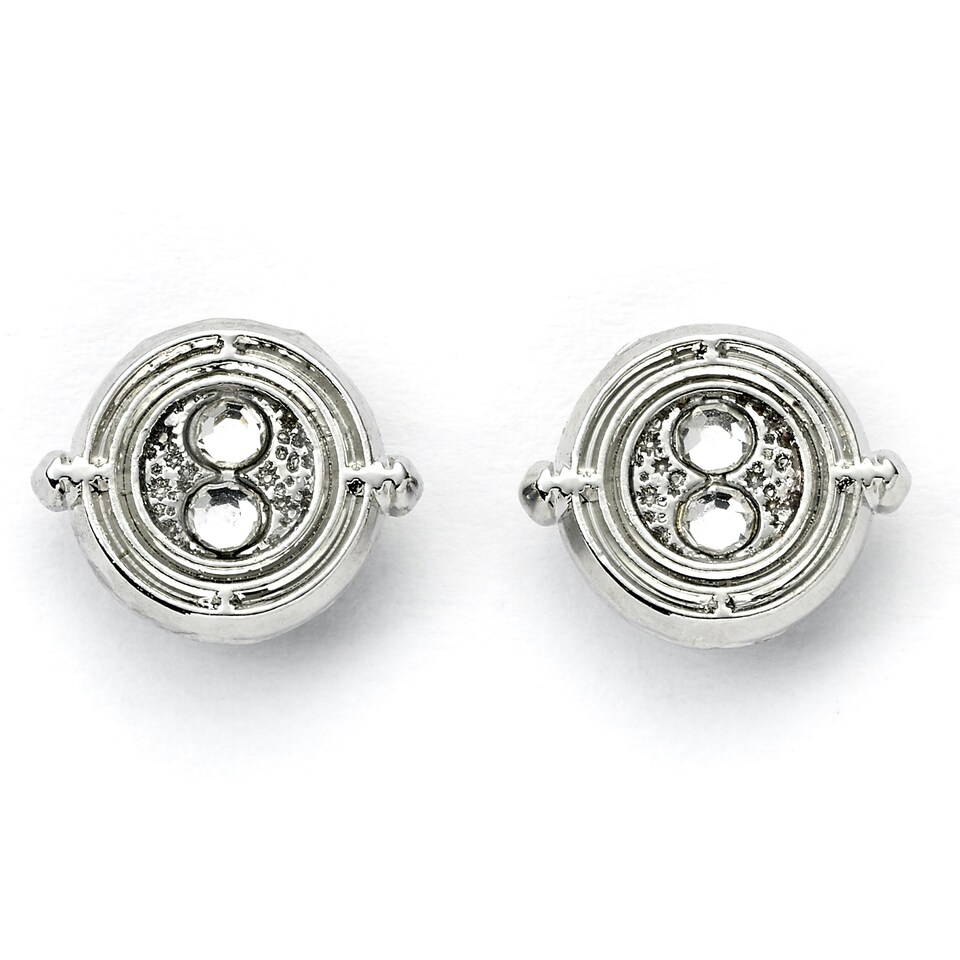 image 1 of Harry Potter Silver Tone Time Turner Stud Earrings