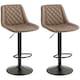 image 1 of HOMCOM Bar Stools Set of 2, Adjustable Bar Chairs Swivel for Kitchen Brown