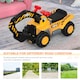 image 4 of HOMCOM 3 in 1 Kids Ride-On Tractor Excavator w/ Storage Basketball Hoop