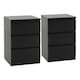 image 1 of Pair of Malvern 3 Drawer Bedside Tables Black