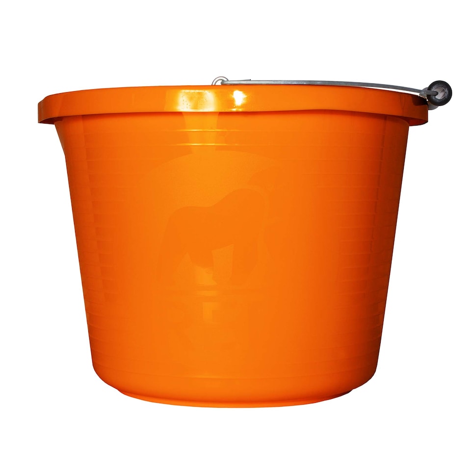 image 1 of Red Gorilla Premium Bucket - Heavy-Duty Recyclable Plastic Bucket with Metal Handle | Orange