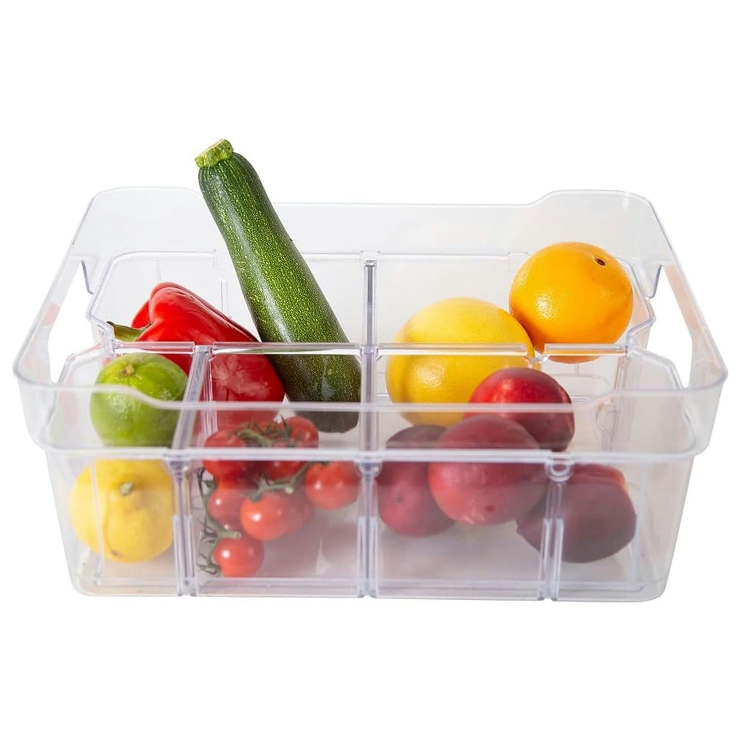 6 x Small (25.5cm x 18.5cm x 9cm) Adjustable Plastic Modular Storage Compartment Organisers Great For Crafts, Makeup & Food Clear