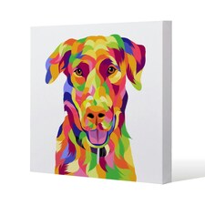 Amazing Illustration of Dog Pop Art (Canvas Print) 127 x 127 x 4cm