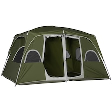 Outsunny Camping Tent, Family Tent 4-8 Person 2 Room Easy Set Up