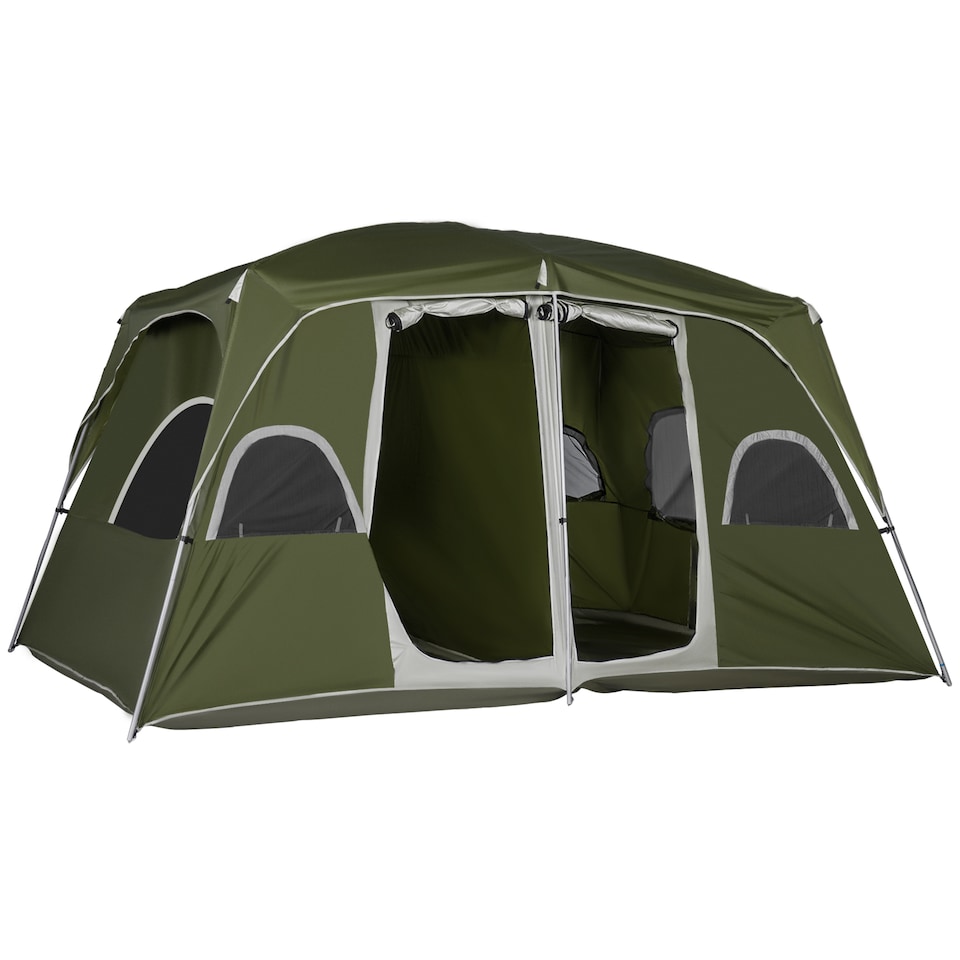 image 1 of Outsunny Camping Tent, Family Tent 4-8 Person 2 Room Easy Set Up