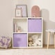 image 7 of OHS Foldable Fabric Storage Boxes Collapsible Square Cube Organiser | Purple | Lilac