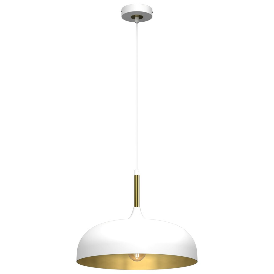 image 1 of Milagro Pendant Lamp Lincoln White/Gold 1XE27 35cm