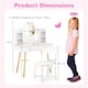 image 3 of COSTWAY Kids Vanity Set  Princess Vanity Desk Set White