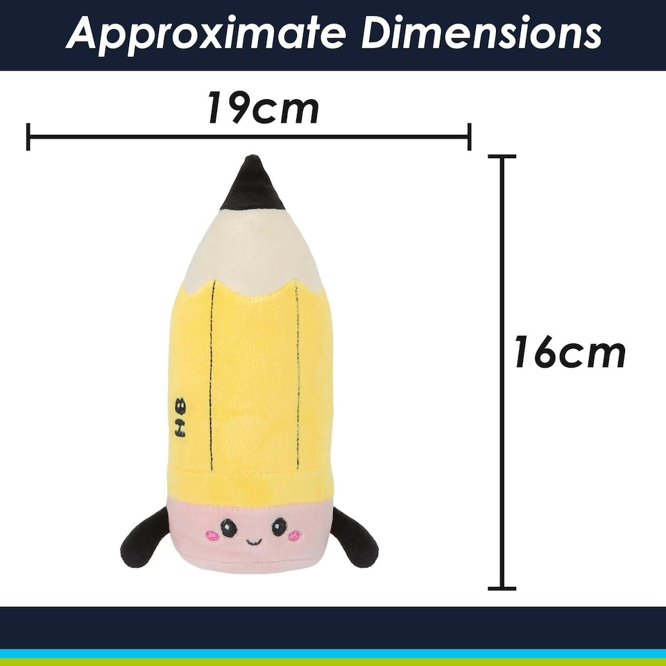 image 1 of Pencil Soft Toy Cute Plushie Huggable Cuddly Stuffed Toy 16cm Yellow