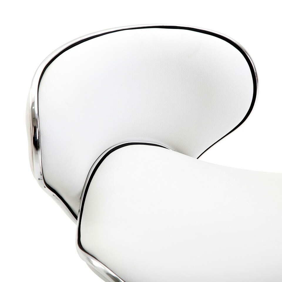 image 1 of HOMCOM Office Chair Beauty Salon Rolling Technician Stool Chair Low Back White