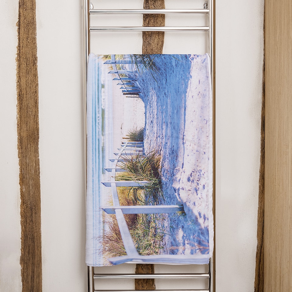 image 1 of Path to the beach at baltic sea Designer Bath Towel | Multi