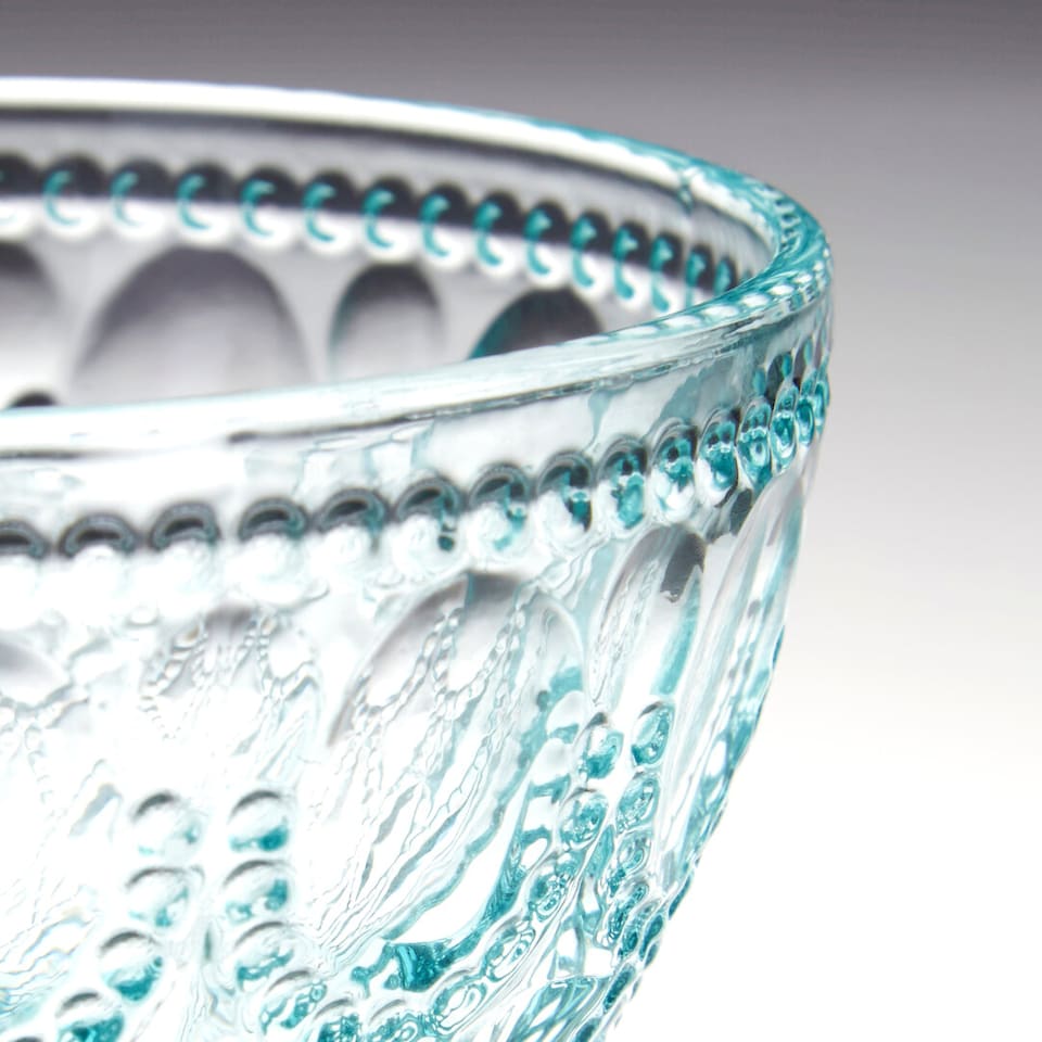 image 1 of Fleur Set Of Two Blue Glass Sundae Dishes