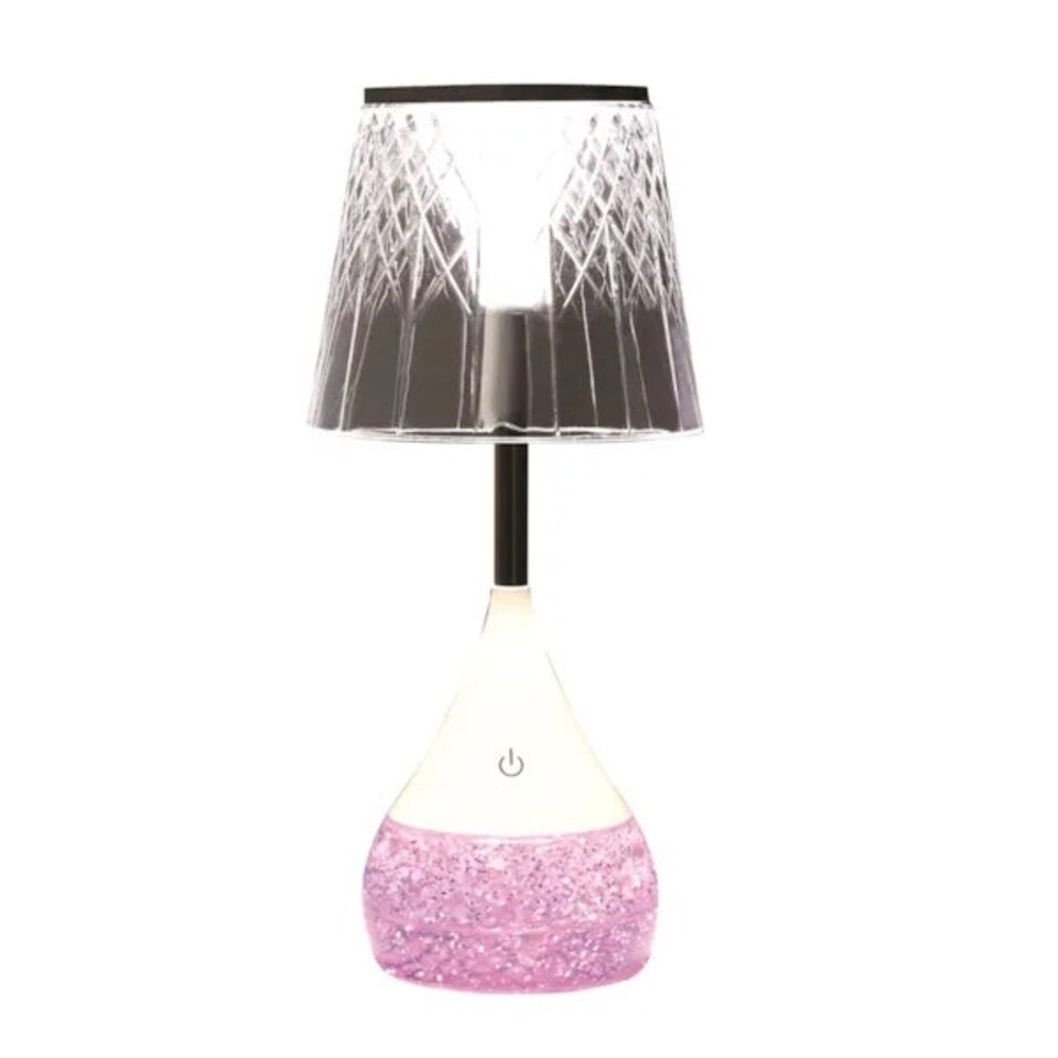 image 1 of Aromatize LED Colour Changing Etched Shade Glitter Lamp Multi
