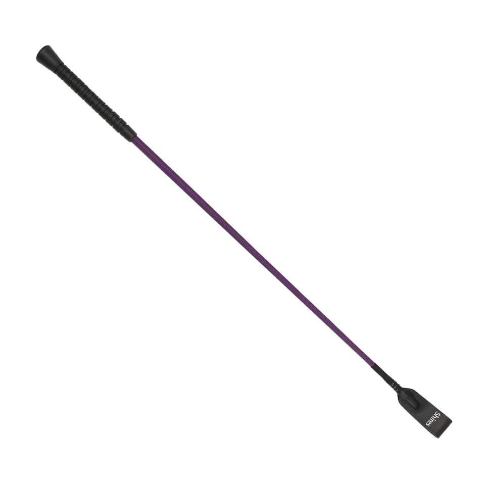 image 1 of Shires Plain Leather Horse Dressage Whip - Purple - 26.5in