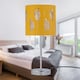 image 7 of Set of 2 Chrome Touch Table Lamps with Ochre Mustard Fern Shades | Chrome | Polished chrome plate and ochre cotton with silver inner detail | 2