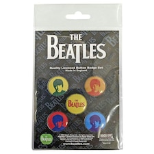 The Beatles Button Badge Pack: J,P,G&R Coloured - Pins & Badges N/A