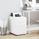 image 2 of Vinsetto 3 Drawer Steel Filing Cabinet w/ 4 Wheels Lock Pencil Box