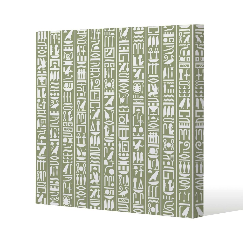 image 1 of Egyptian hieroglyphic decorative background (Canvas Print) 46 x 46 x 4cm